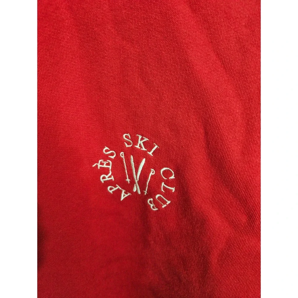Wild Fable Red Apres Ski Club Mock Neck Cropped Sweatshirt Pullover Large - Picture 5 of 7